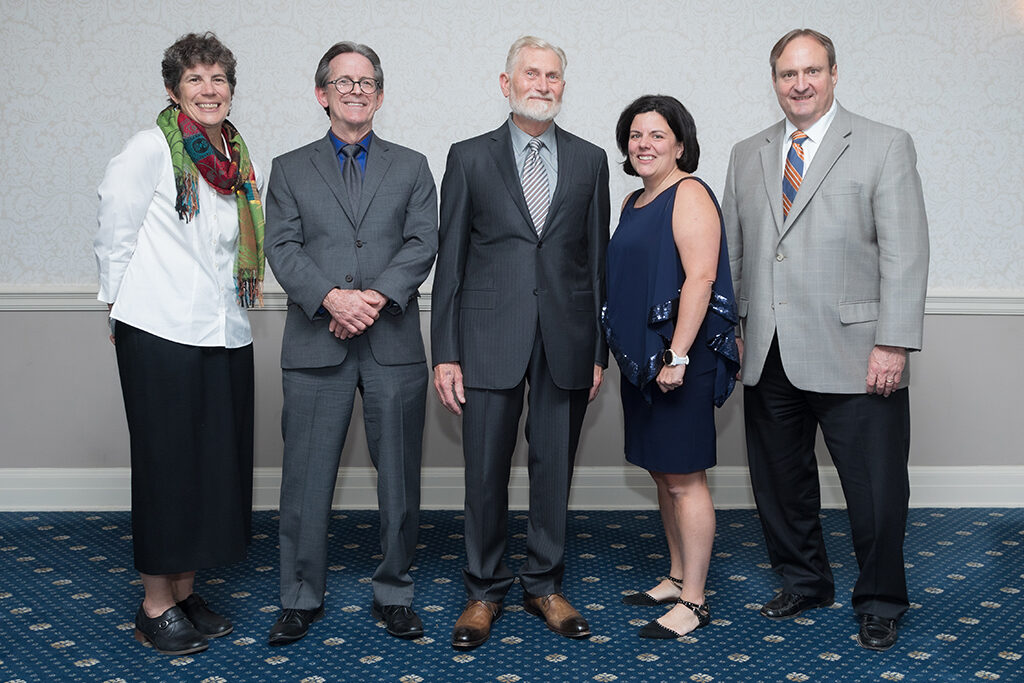 UW School of Pharmacy 2022 Citations of Merit Dinner & Awards Ron Sorkness, Michelle Farrell, John Swann, and Susan Stein with Steve Swanson.