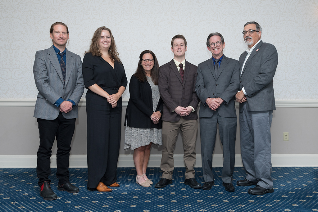 UW School of Pharmacy 2022 Citations of Merit Dinner & Awards Greg Higby, Beth Fisher, John Swann and his son, and Lucas Richert.