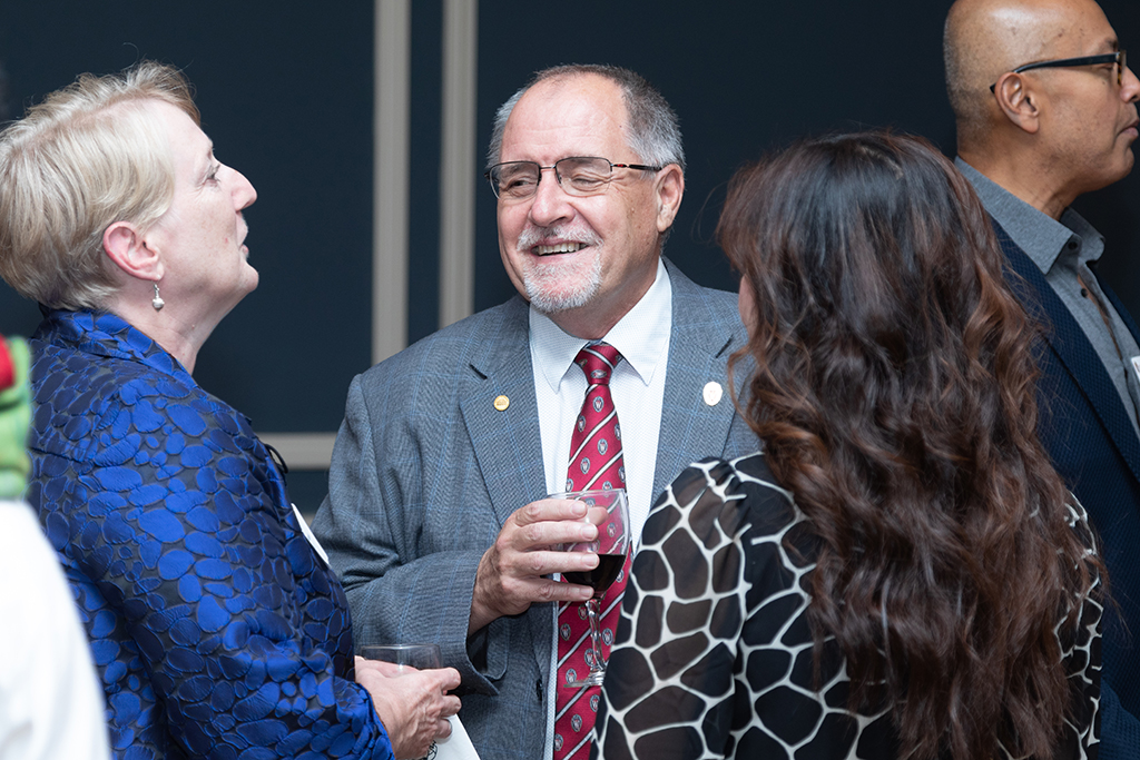 UW School of Pharmacy 2022 Citations of Merit Dinner & Awards Karen Kopack and Mel de Villiers speak at the Citations event.