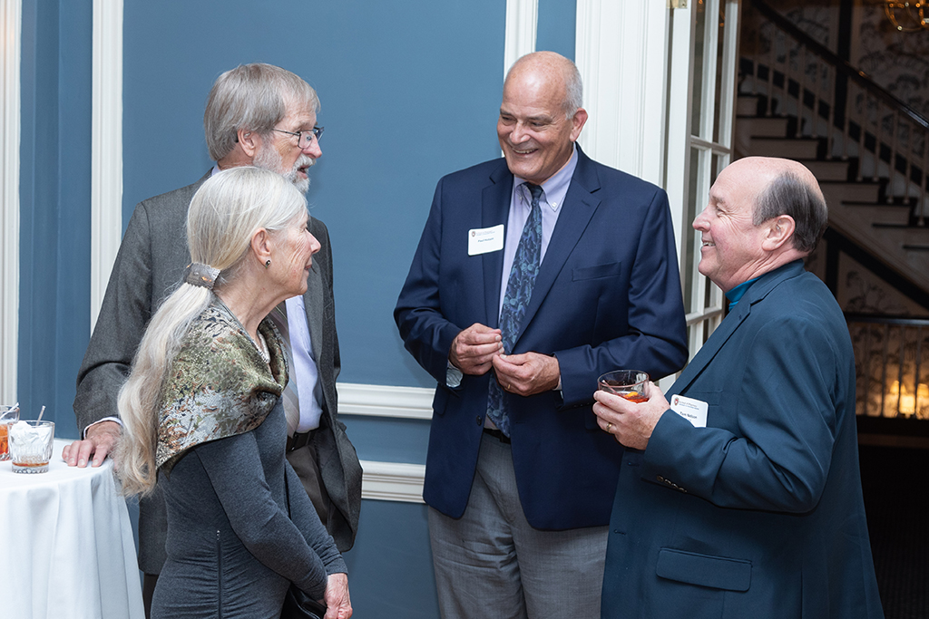 UW School of Pharmacy 2022 Citations of Merit Dinner & Awards Karen Sorkness, an older gentleman, Paul Hutson, and Tom Nelson.