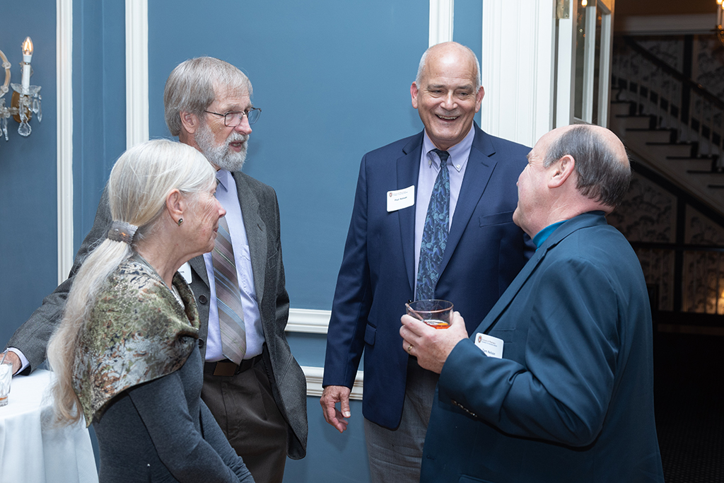 UW School of Pharmacy 2022 Citations of Merit Dinner & Awards Karen Sorkness, an older gentleman, Paul Hutson, and Tom Nelson.