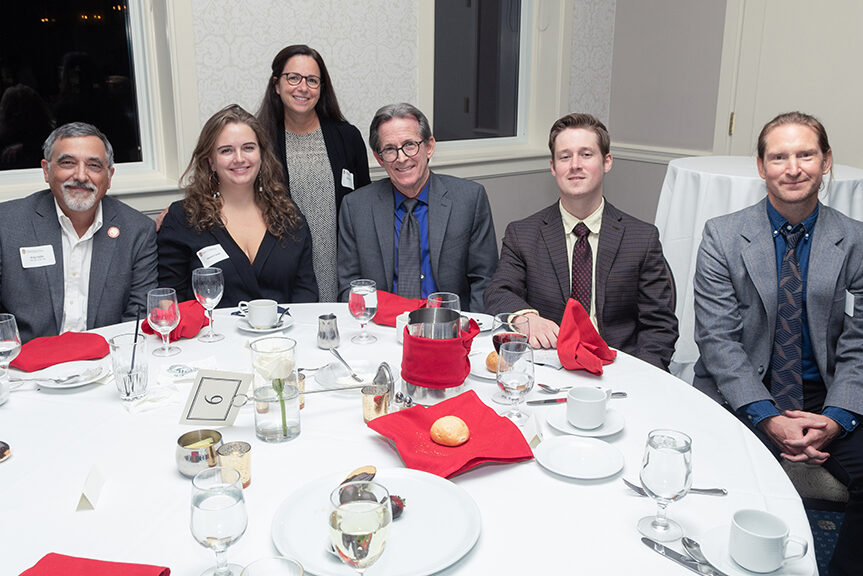 UW School of Pharmacy 2022 Citations of Merit Dinner & Awards Greg Higby, Beth Fisher, John Swann and his son, and Lucas Richert.