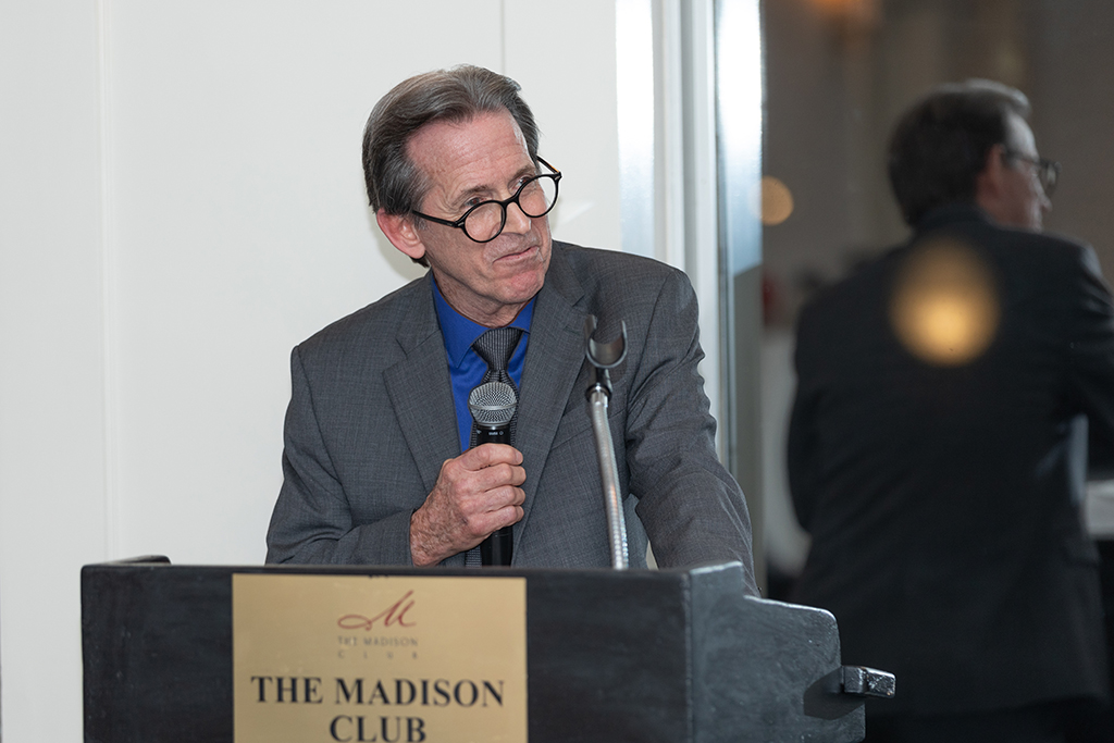 UW School of Pharmacy 2022 Citations of Merit Dinner & Awards John Swann delivers a speech.