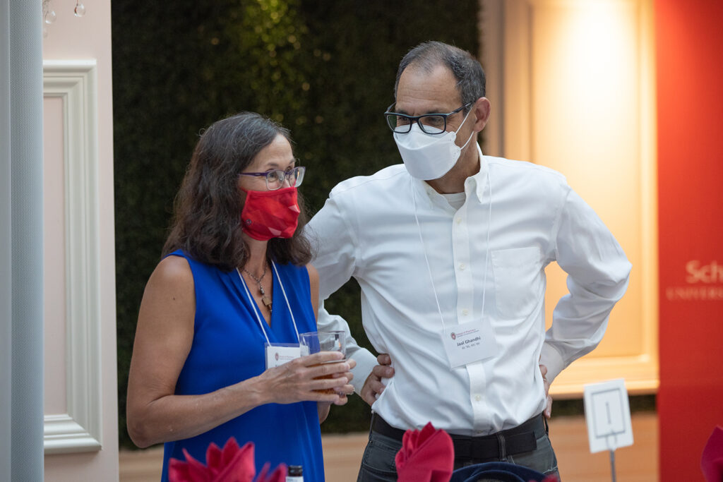 School of Pharmacy Citations of Merit Awards 2021 Event attendees talking together