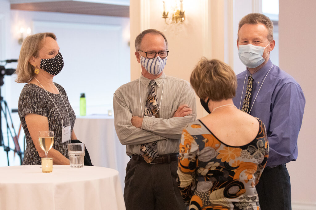 School of Pharmacy Citations of Merit Awards 2021 Citation of Merit award recipients talking together