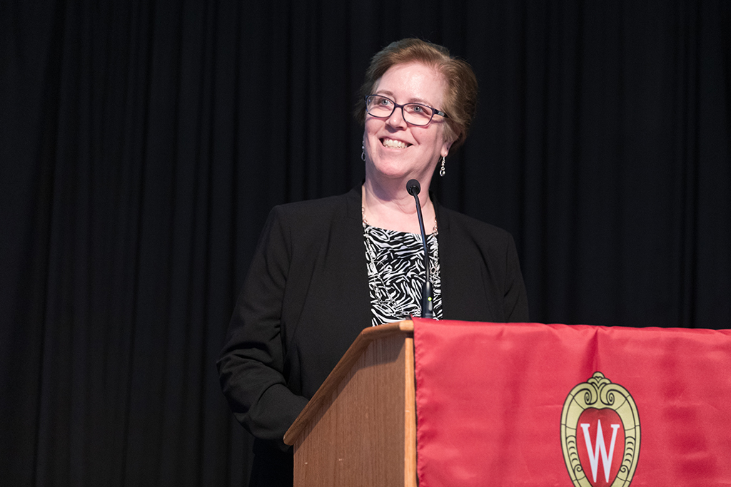 Janet Fritsch speaks during the 2022 White Coat Ceremony.