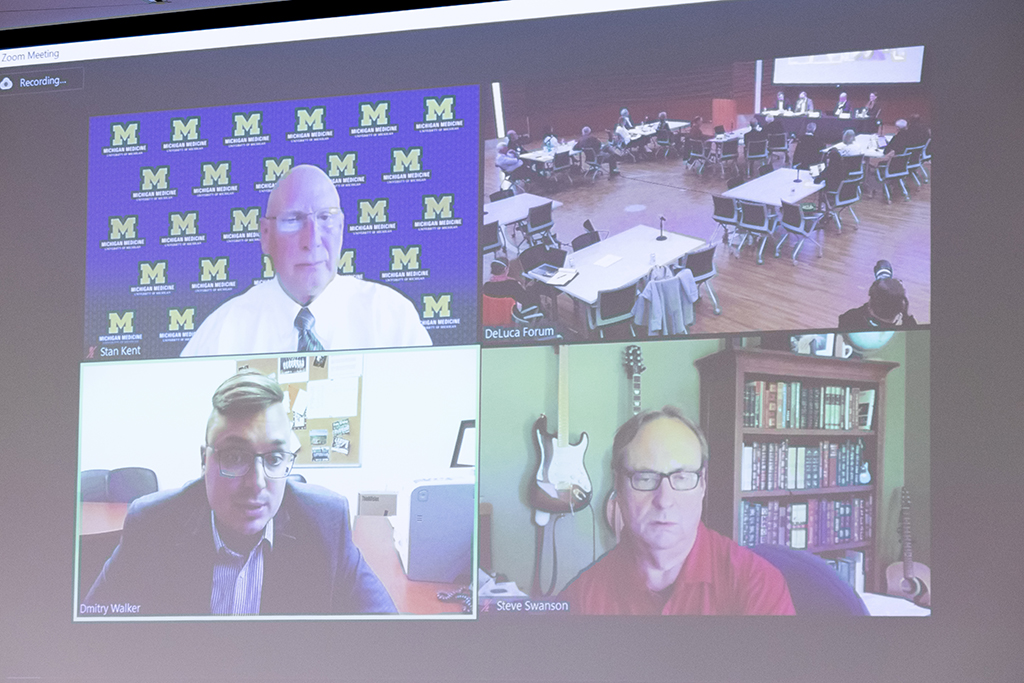 UW–Madison School of Pharmacy Board of Visitors Meeting 2022 Stan Kent, Dimitri Walker, and Steve Swanson join the discussion virtually