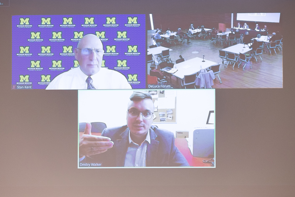 UW–Madison School of Pharmacy Board of Visitors Meeting 2022 Dimitry Walker and Stan Kent join the discussion virtually