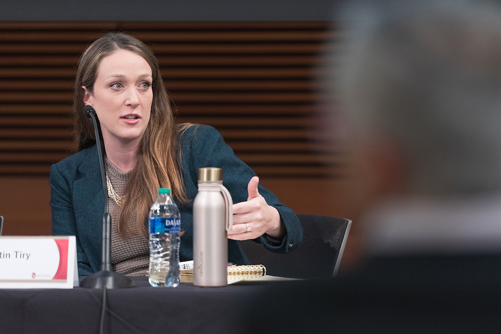 UW–Madison School of Pharmacy Board of Visitors Meeting 2022 Kristin Tiry speaks during the panel discussion