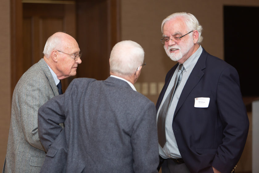 phar110819_081 Staff talking at Citations of merit dinner