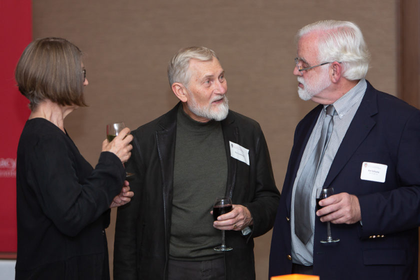 phar110819_086 Staff talking at Citations of merit dinner
