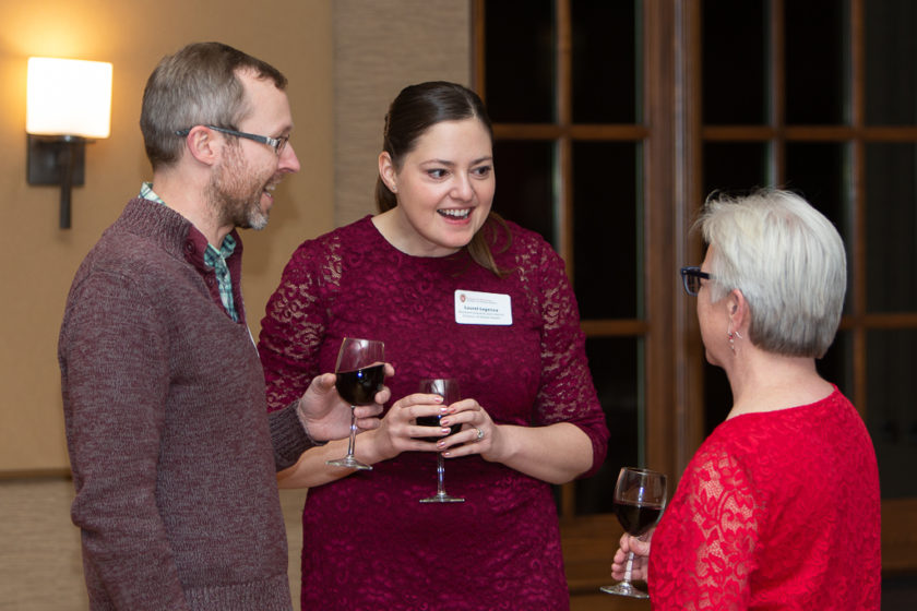 phar110819_095 Staff talking at Citations of merit dinner