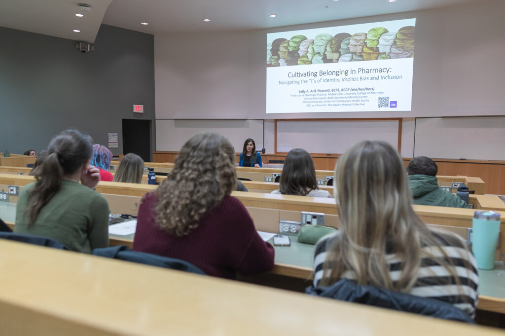SoP Lecture: Cultivating Belonging in Pharmacy (December 1, 2023) Sally Arif, professor at Midwestern University, delivers a keynote at the DiveRxsity Dialogues event.
