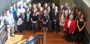 Congratulations to the newest members of the Eta Chapter of the UW-Madison School of Pharmacy Rho Chi Honor Society, pictured with Dean Jeanette Roberts.