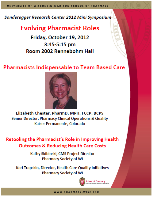 Flyer for 2012 mini symposium: "Evolving Pharmacist Roles"