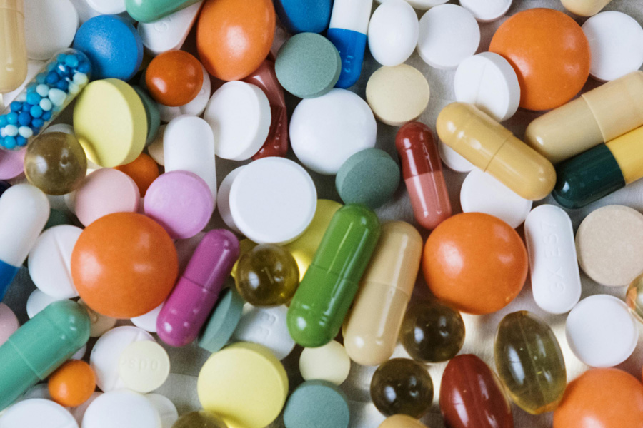 a colorful assortment of over-the-counter medications