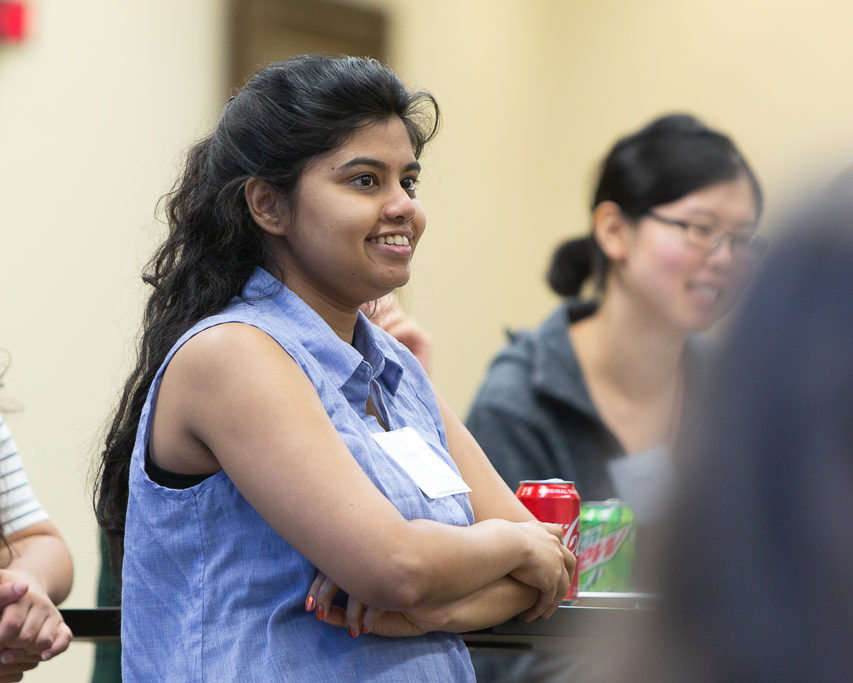 sop092719_071 Deepika Rao, scholarship recipient, listening to speaker at event
